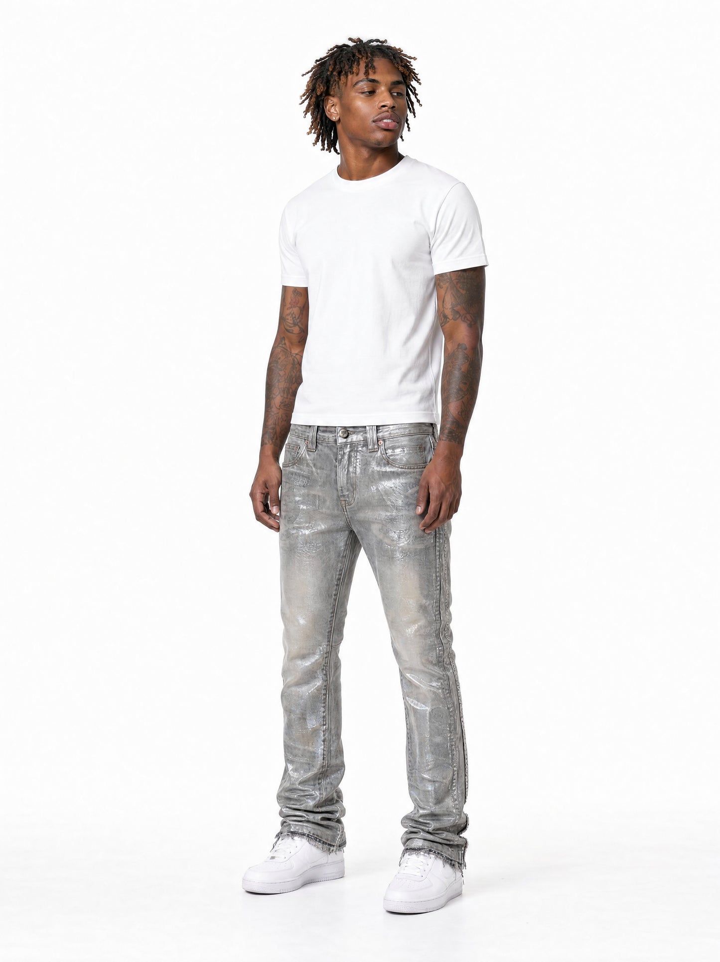 Silver Coated Jeans